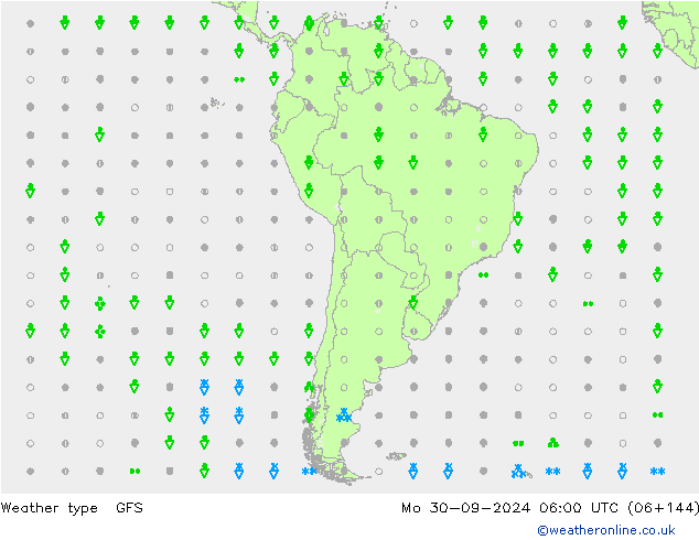 Weather type GFS Mo 30.09.2024 06 UTC