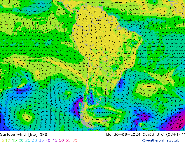 Vento 10 m GFS Seg 30.09.2024 06 UTC