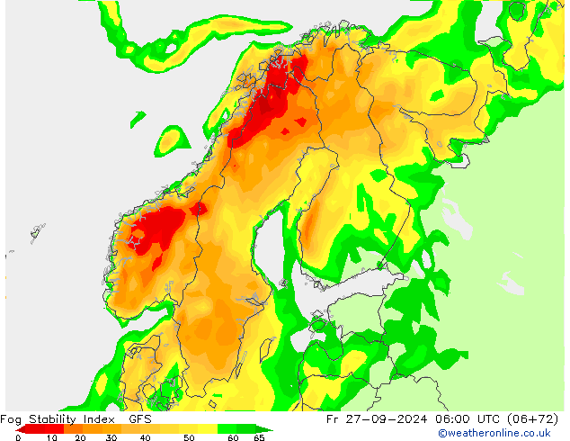 Fog Stability Index GFS Sex 27.09.2024 06 UTC