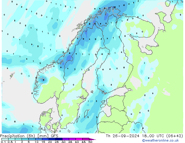 Z500/Yağmur (+YB)/Z850 GFS Per 26.09.2024 00 UTC