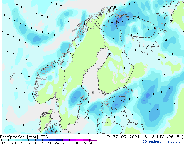 Precipitation GFS Fr 27.09.2024 18 UTC