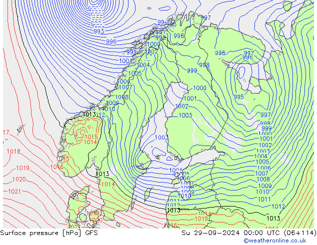 GFS: Ne 29.09.2024 00 UTC