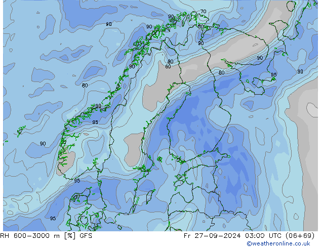 RH 600-3000 m GFS Fr 27.09.2024 03 UTC