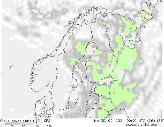 Bewolking (Totaal) GFS september 2024