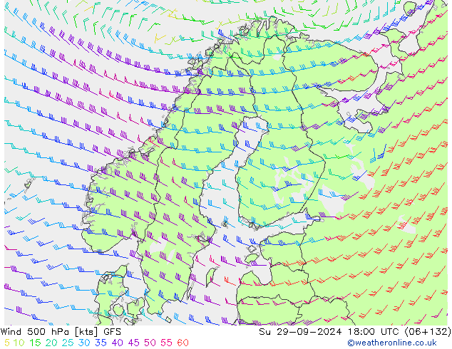 Wind 500 hPa GFS zo 29.09.2024 18 UTC