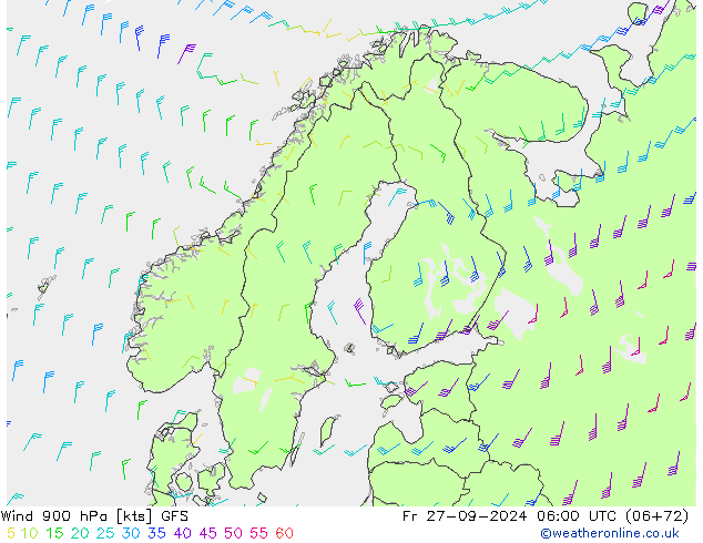 Vento 900 hPa GFS Sex 27.09.2024 06 UTC