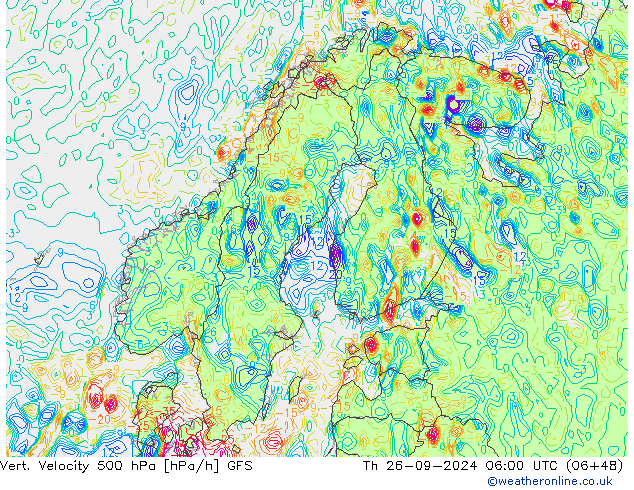 Vert. Velocity 500 гПа GFS чт 26.09.2024 06 UTC