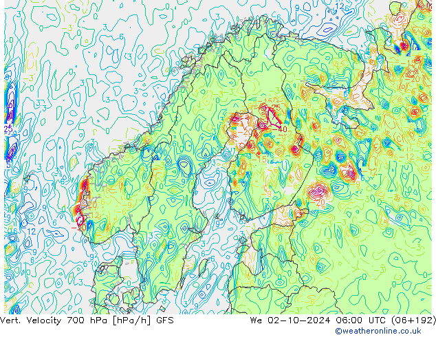 Vert. Velocity 700 hPa GFS We 02.10.2024 06 UTC