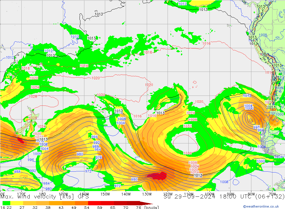 Max. wind velocity GFS Ne 29.09.2024 18 UTC