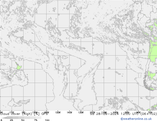 Nubi alte GFS sab 28.09.2024 12 UTC