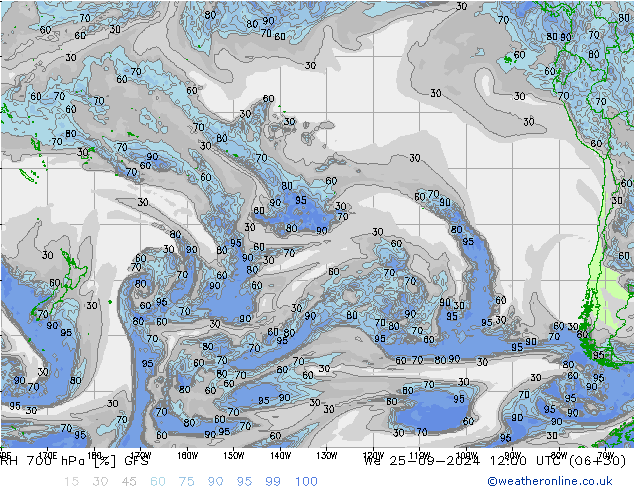 RV 700 hPa GFS wo 25.09.2024 12 UTC