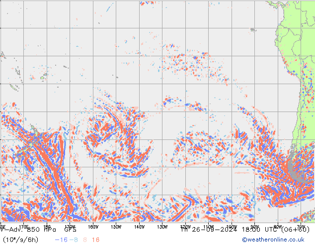 V-Adv. 850 hPa GFS Čt 26.09.2024 18 UTC