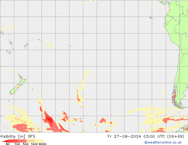 Dohlednost GFS Pá 27.09.2024 03 UTC