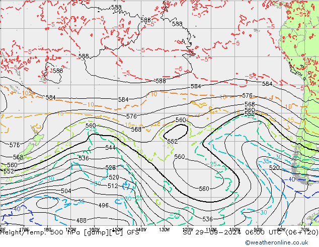 Yükseklik/Sıc. 500 hPa GFS Paz 29.09.2024 06 UTC