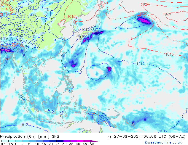 Z500/Regen(+SLP)/Z850 GFS vr 27.09.2024 06 UTC