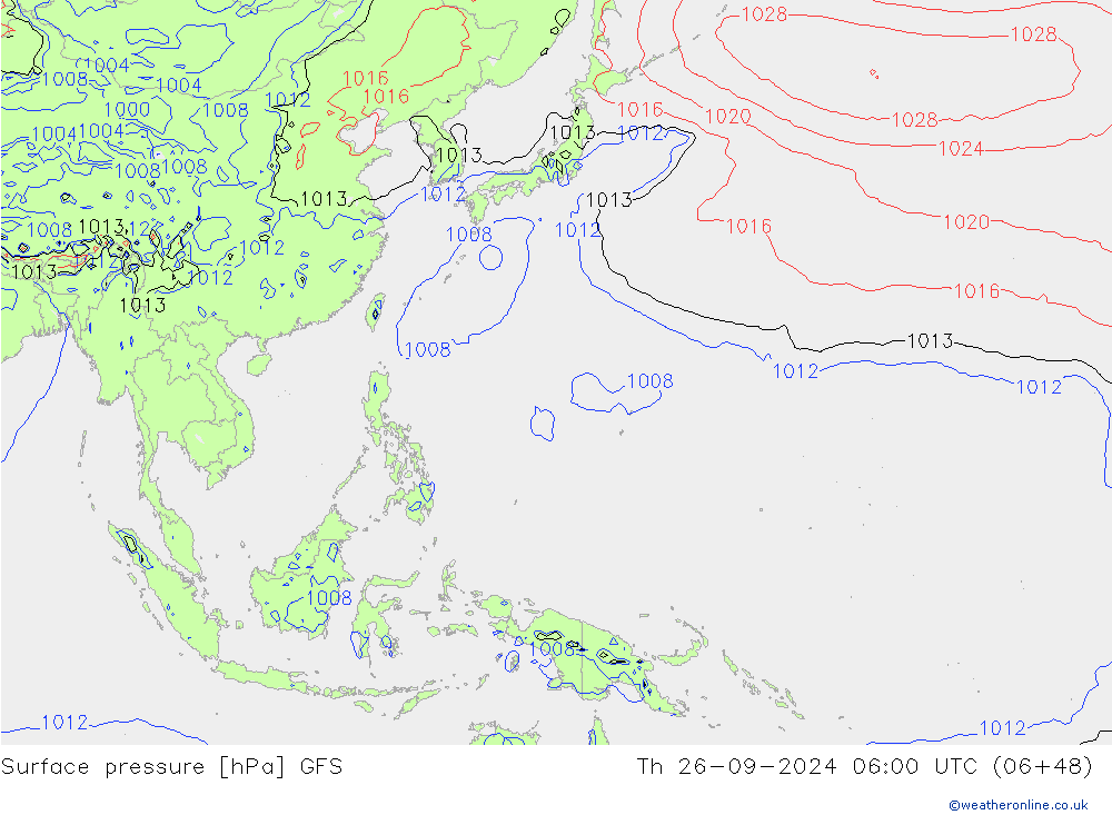 Luchtdruk (Grond) GFS do 26.09.2024 06 UTC