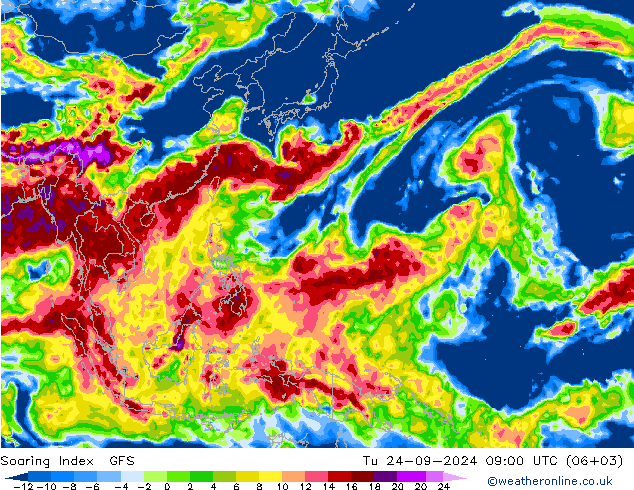 Soaring Index GFS вт 24.09.2024 09 UTC