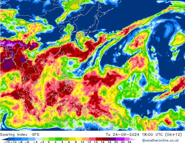 Soaring Index GFS Tu 24.09.2024 18 UTC