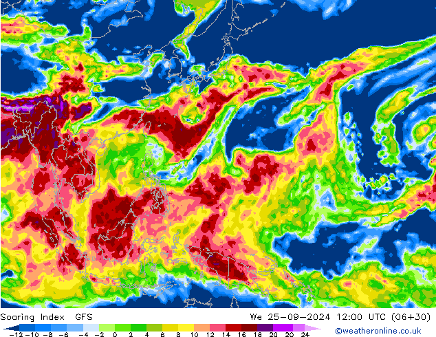 Soaring Index GFS mer 25.09.2024 12 UTC