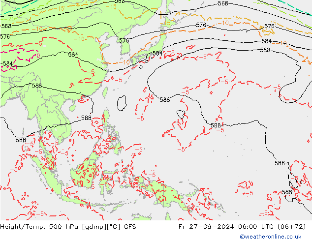 Z500/Regen(+SLP)/Z850 GFS vr 27.09.2024 06 UTC