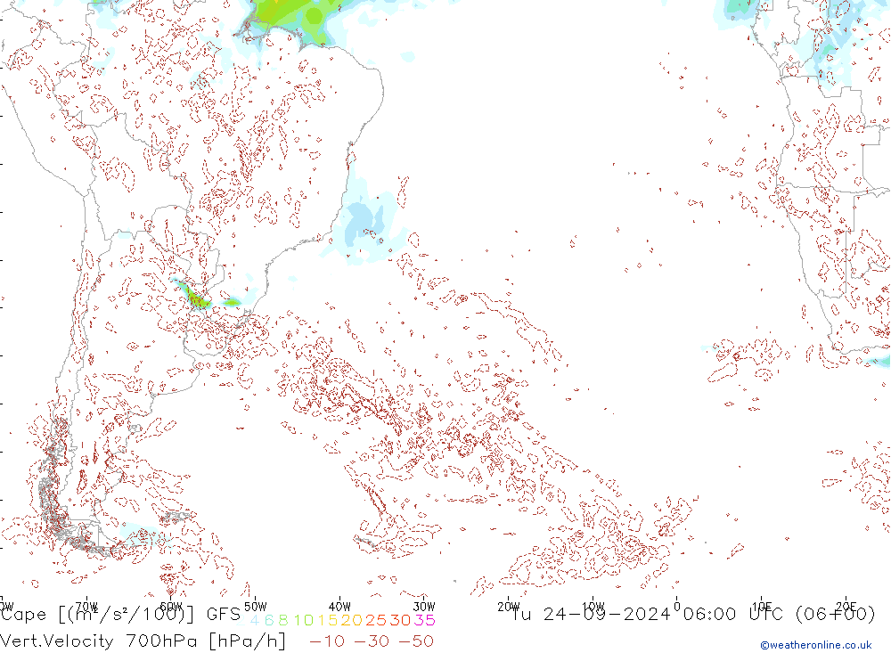 Cape GFS вт 24.09.2024 06 UTC