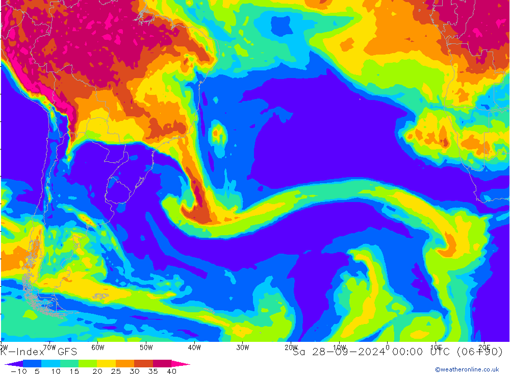 K-Index GFS So 28.09.2024 00 UTC