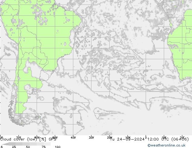 Cloud (high,middle,low) GFS Tu 24.09.2024 12 UTC