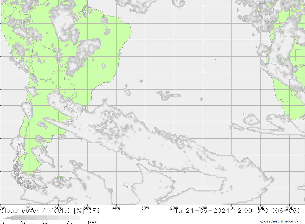 Cloud (high,middle,low) GFS Tu 24.09.2024 12 UTC