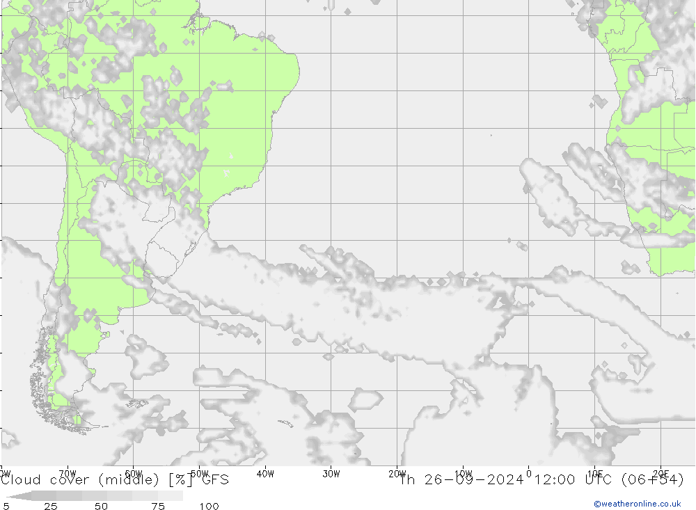 Nubi medie GFS gio 26.09.2024 12 UTC