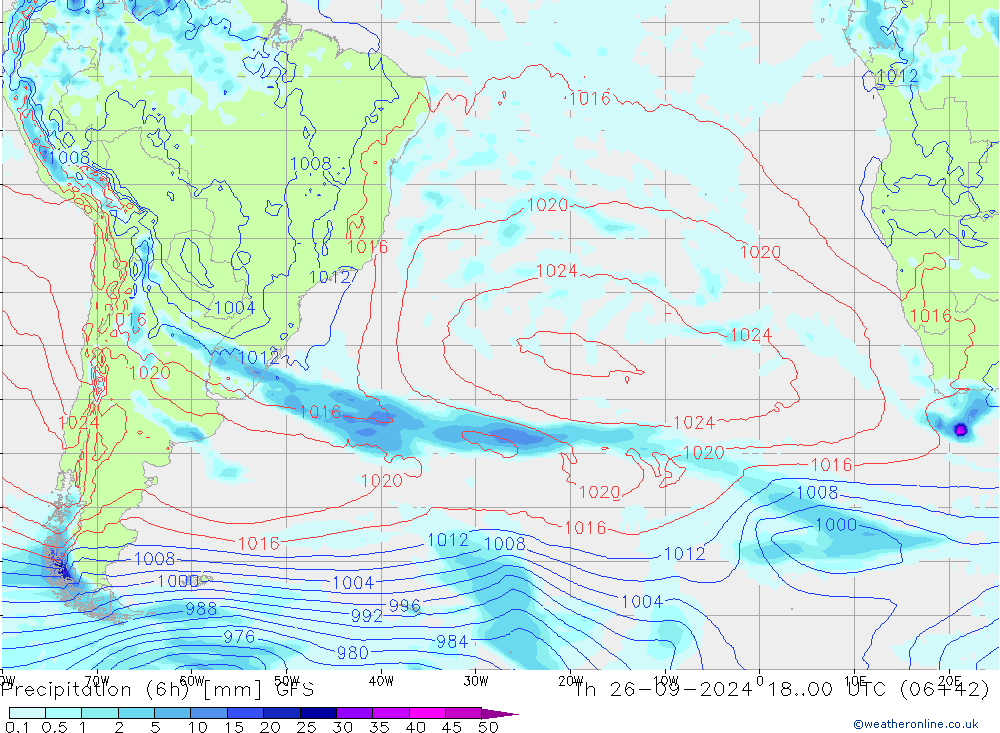 Z500/Rain (+SLP)/Z850 GFS Qui 26.09.2024 00 UTC