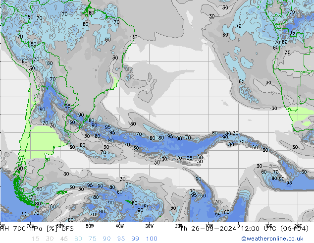 RH 700 hPa GFS Th 26.09.2024 12 UTC