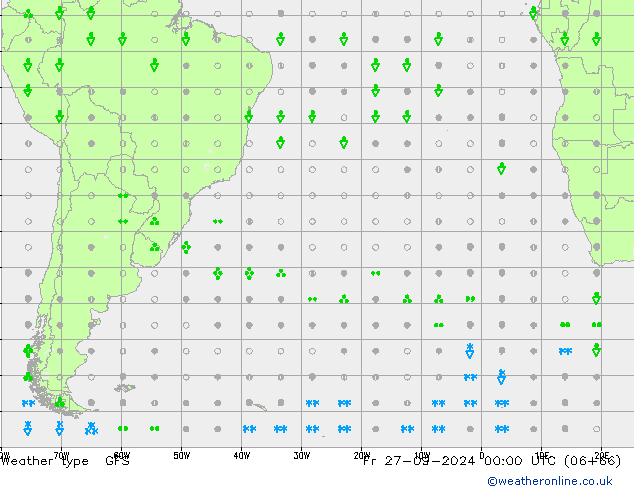 tipo de precipitação GFS Sex 27.09.2024 00 UTC