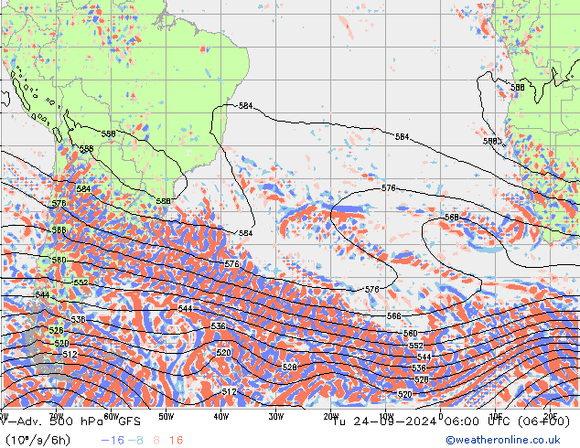 V-Adv. 500 hPa GFS mar 24.09.2024 06 UTC