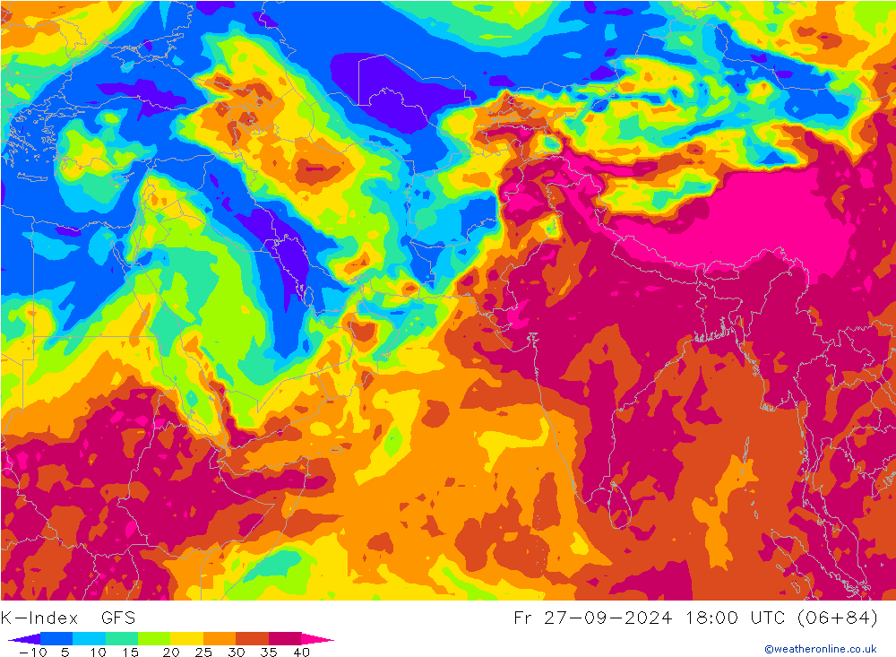 K-Index GFS Fr 27.09.2024 18 UTC