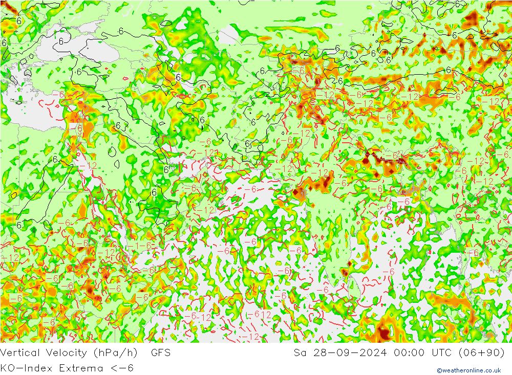 Convection-Index GFS сб 28.09.2024 00 UTC