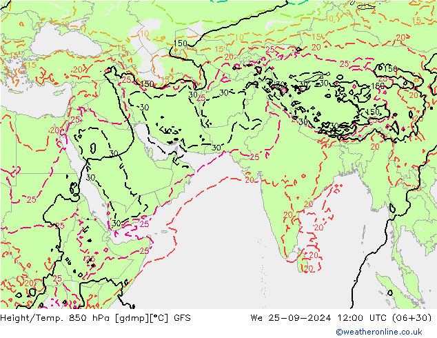 GFS: śro. 25.09.2024 12 UTC