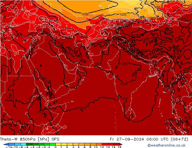 Theta-W 850hPa GFS ven 27.09.2024 06 UTC