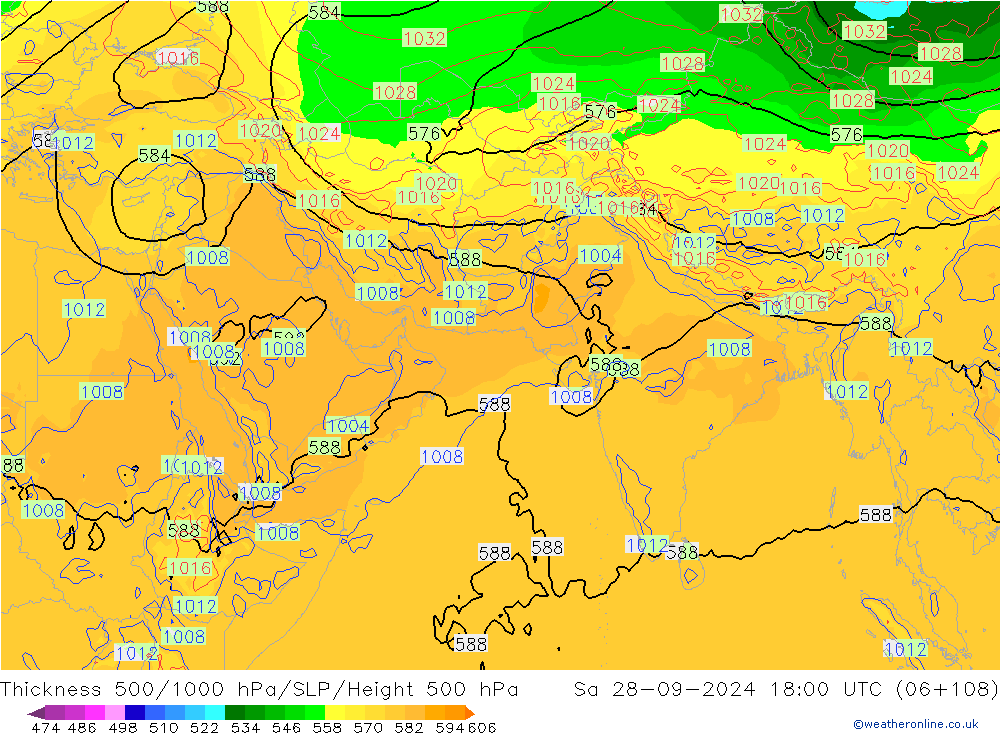 Thck 500-1000hPa GFS Sa 28.09.2024 18 UTC