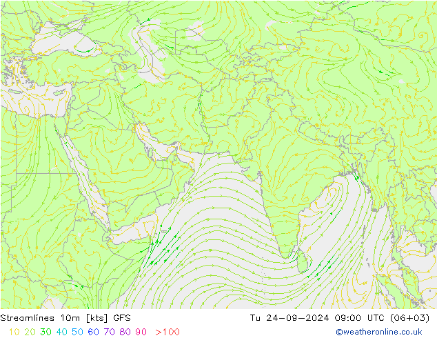  10m GFS  24.09.2024 09 UTC