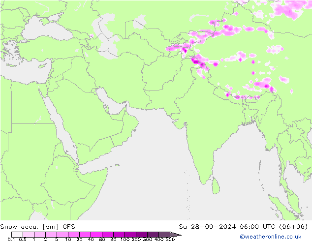 Snow accu. GFS  28.09.2024 06 UTC