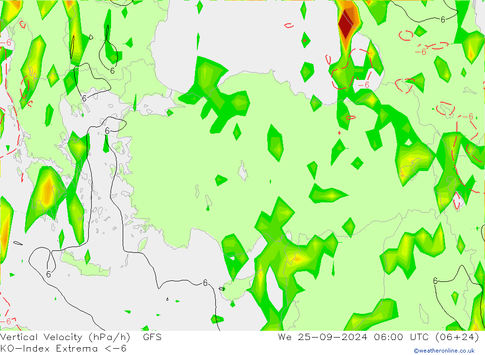 Convection-Index GFS We 25.09.2024 06 UTC