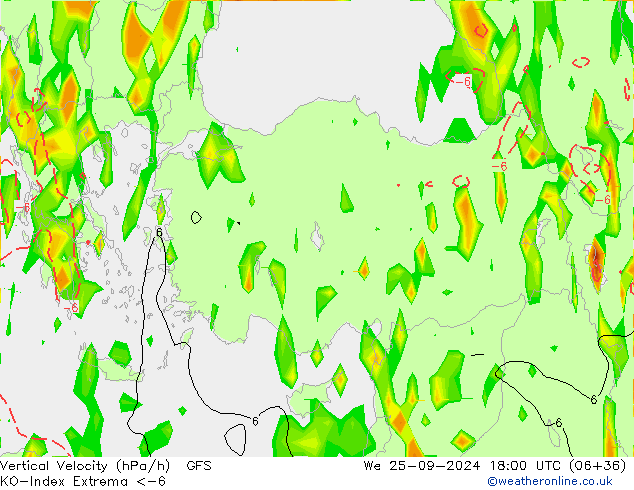 Convection-Index GFS We 25.09.2024 18 UTC