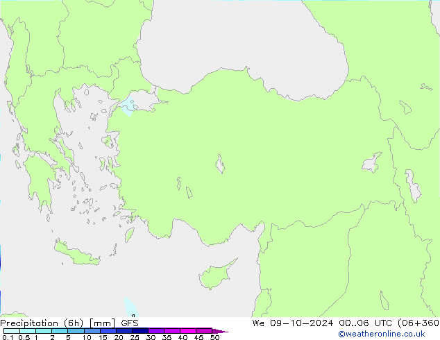 Z500/Regen(+SLP)/Z850 GFS wo 09.10.2024 06 UTC