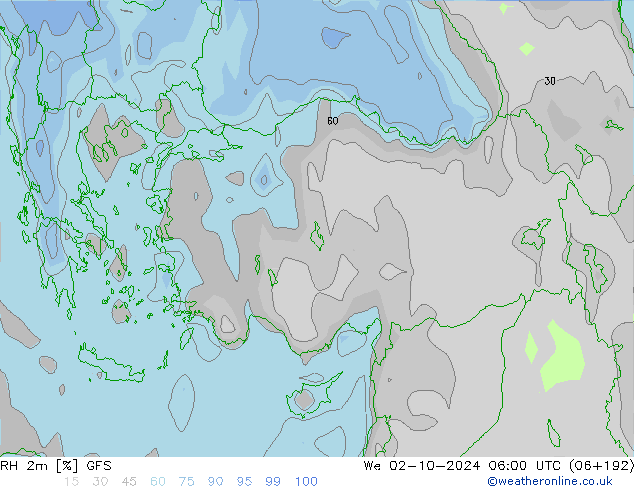 RH 2m GFS St 02.10.2024 06 UTC