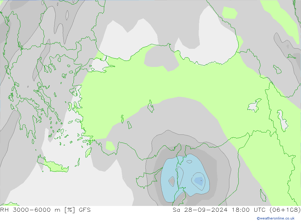 RH 3000-6000 m GFS Sáb 28.09.2024 18 UTC