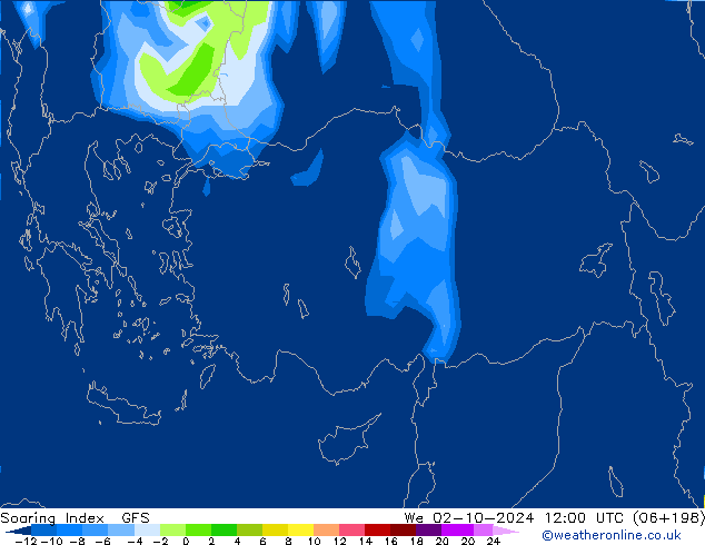 Yükselme İndeksi GFS Çar 02.10.2024 12 UTC