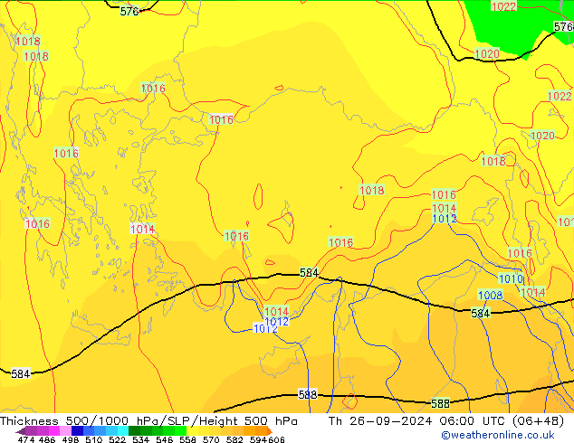 Thck 500-1000hPa GFS Čt 26.09.2024 06 UTC