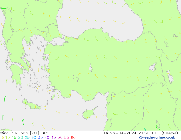 Wind 700 hPa GFS do 26.09.2024 21 UTC