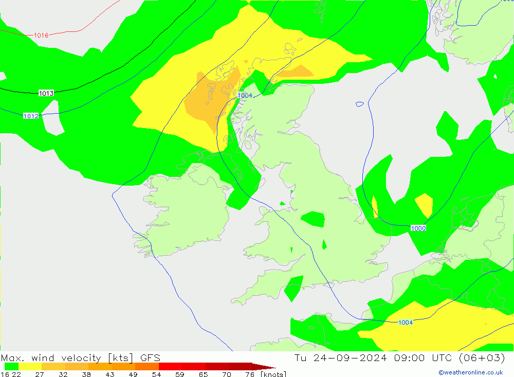 Max. wind velocity GFS mar 24.09.2024 09 UTC