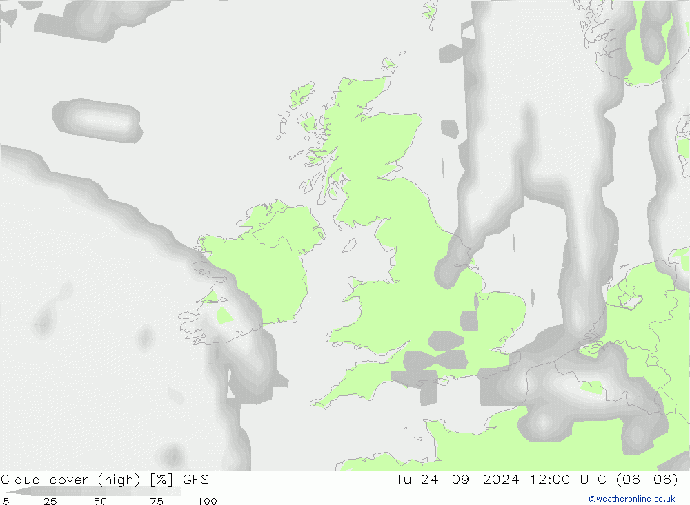 Cloud (high,middle,low) GFS Tu 24.09.2024 12 UTC